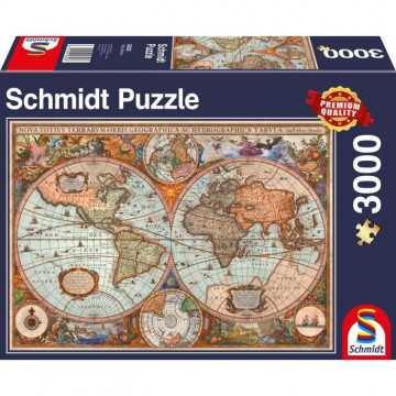 Puzzle Mappemonde antique,...