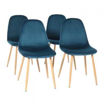 Lot de 4 chaises en velours...