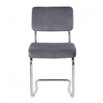 Chaise en velours gris -...