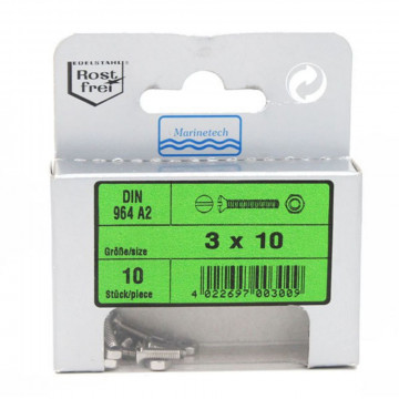 Vis métal TFBF 3x10 inox A2
