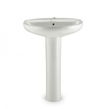 Lavabo blanc à colonne...