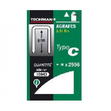 Agrafe fil fin type C-8mm