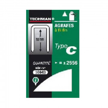Agrafe fil fin type C-10mm