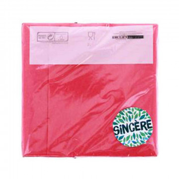 50 Serviettes rose 33x33cm...