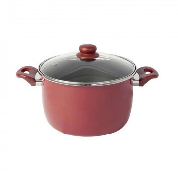Marmite émail rouge noir 24cm
