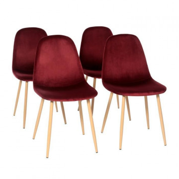 Lot de 4 chaises - Velours...