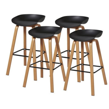 Lot de 4 tabourets - Noir -...