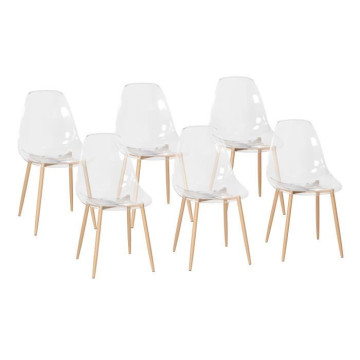 Lot de 6 chaises cristal...