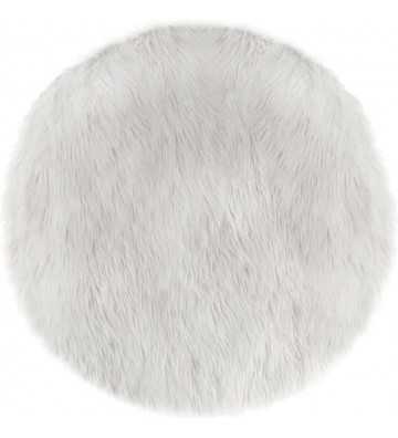 Tapis Fourrure rond - Blanc...