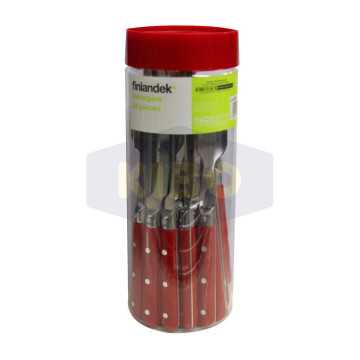 Ensemble de 24 couverts rouge