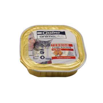 Barquette de buf pour chat...
