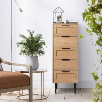Commode haute 5 tiroirs -...
