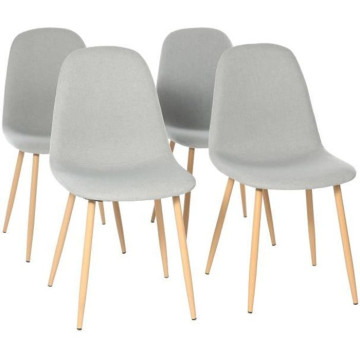 CLODY Chaises - Tissu gris...