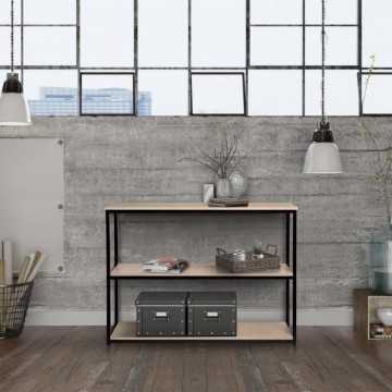 Console 2 étageres - Noir -...