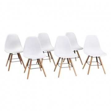 Lot de 6 chaises blanc...